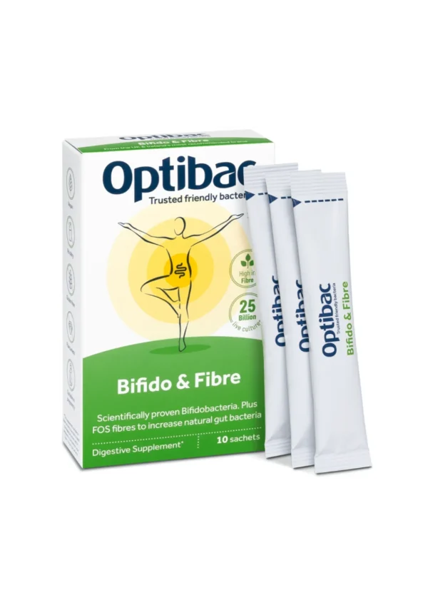 : Optibac Bifido & Fibre — пробіотик біфідо з пребіотиком - 10 саше