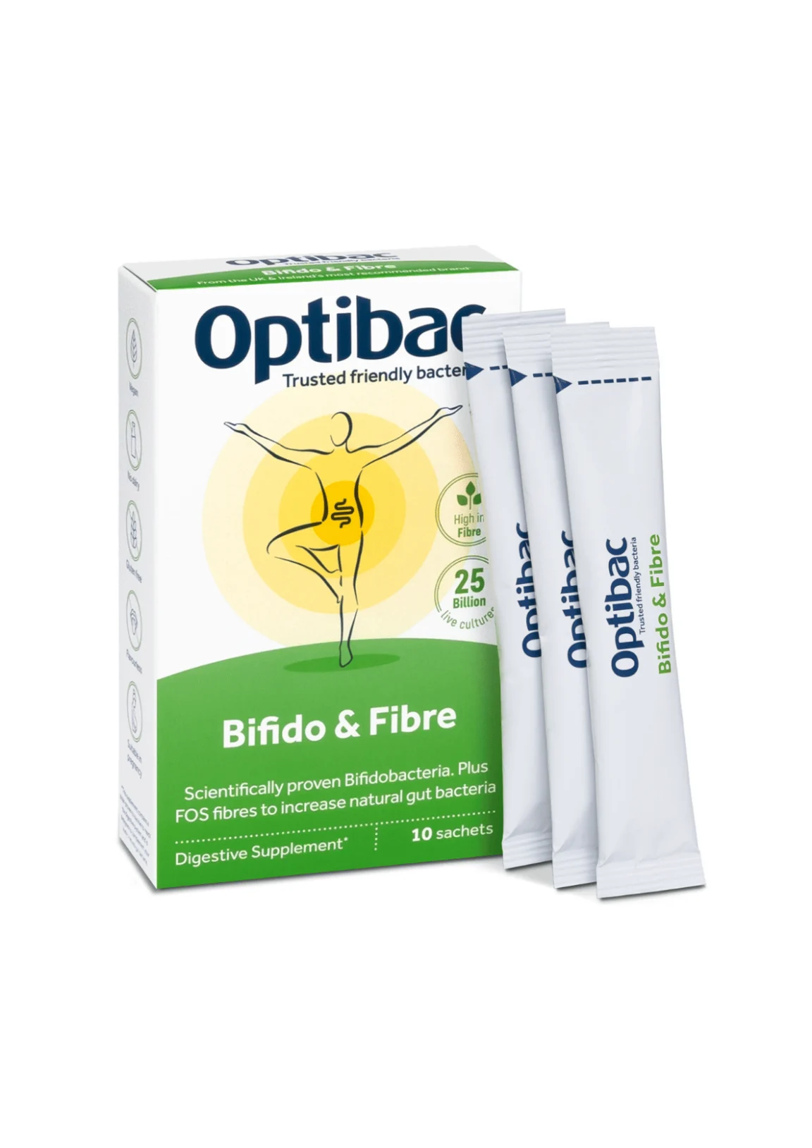 : Optibac Bifido & Fibre — пробіотик біфідо з пребіотиком - 10 саше