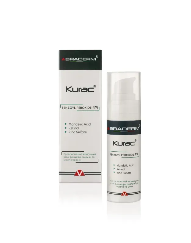 Braderm Kurac Cream — активний протизапальний крем з бензоїл пероксидом 4% 30 мл