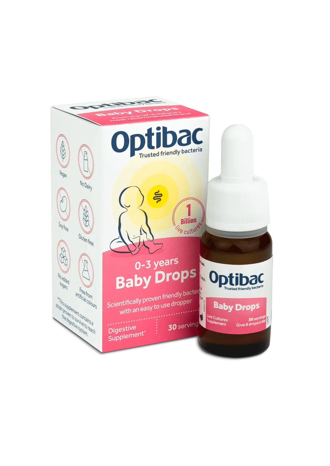 Optibac Baby Drops — пробіотичні краплі для дітей від народження 30 доз