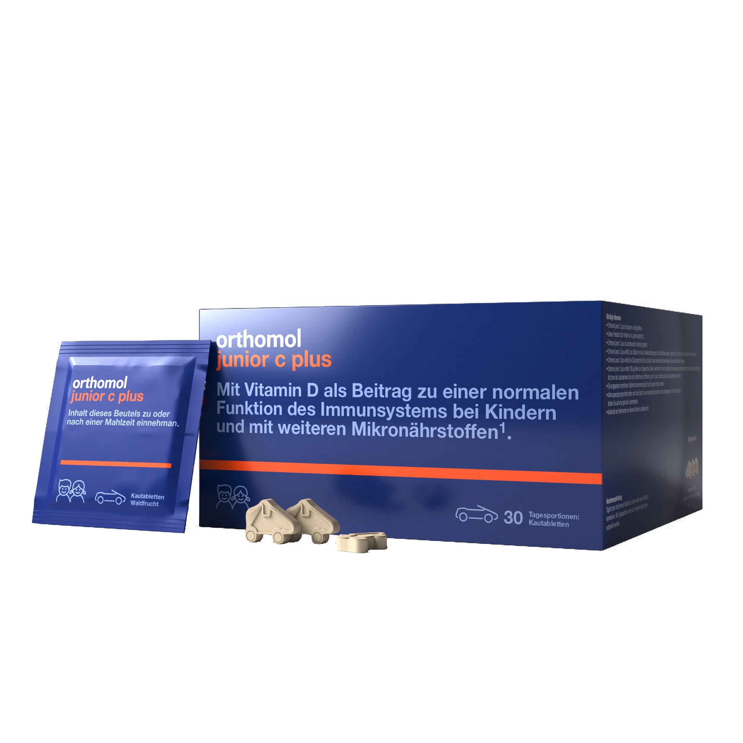 Orthomol Junior C Plus — жувальні машинки мандарин-апельсин 30 порцій