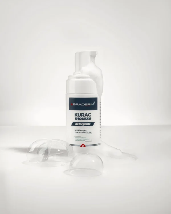 Braderm Kurac Mousse — ніжна пінка для вмивання з пребіотиками 100 мл