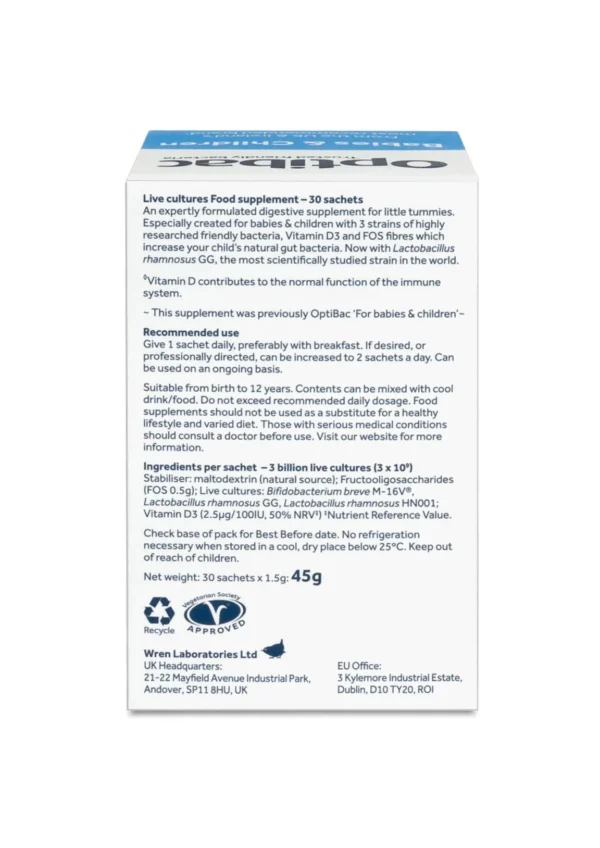 Optibac Babies & Children — пробіотик з пребіотиком та вітаміном D для дітей