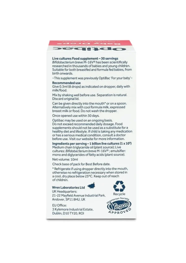 Optibac Baby Drops — пробіотичні краплі для дітей від народження 30 доз