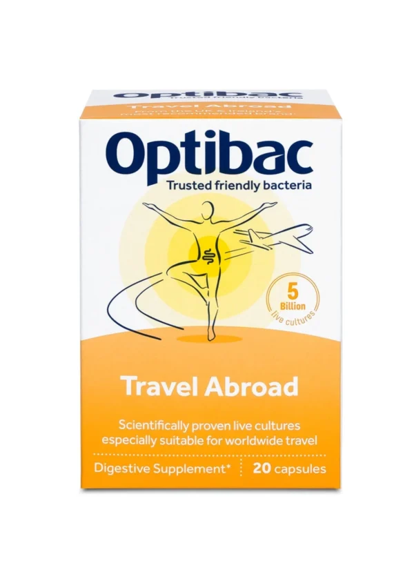 Optibac Travel Abroad — пробіотики для комфортних подорожей 20 капсул