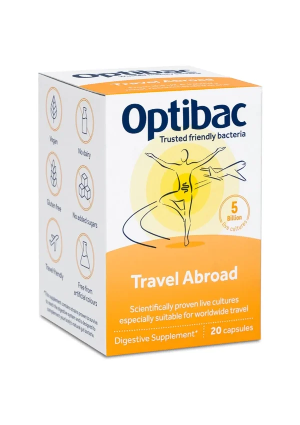 Optibac Travel Abroad — пробіотики для комфортних подорожей 20 капсул