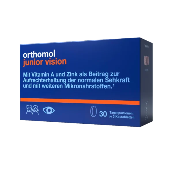 Orthomol Junior Vision — жувальні таблетки чорниця-персик 30 таблеток