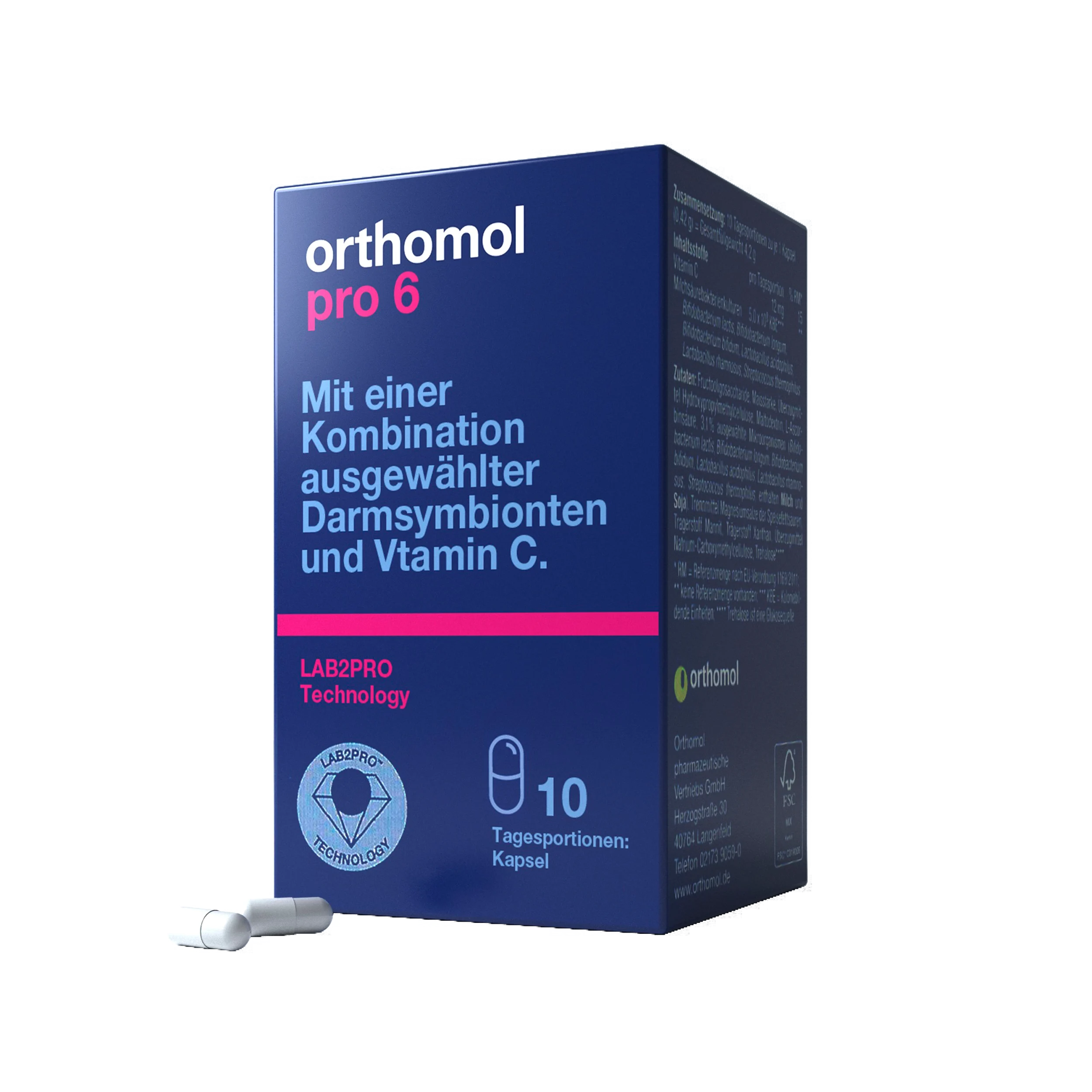 Orthomol Pro 6 — дієтична добавка для мікробіому - 10 днів