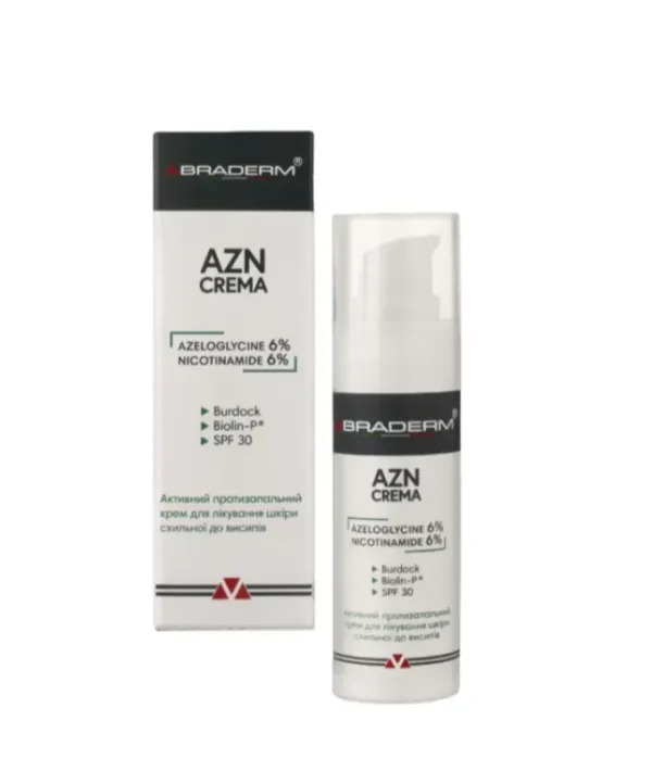 Braderm AZN Cream SPF 30 — сонцезахисний крем з протизапальним ефектом 30 мл