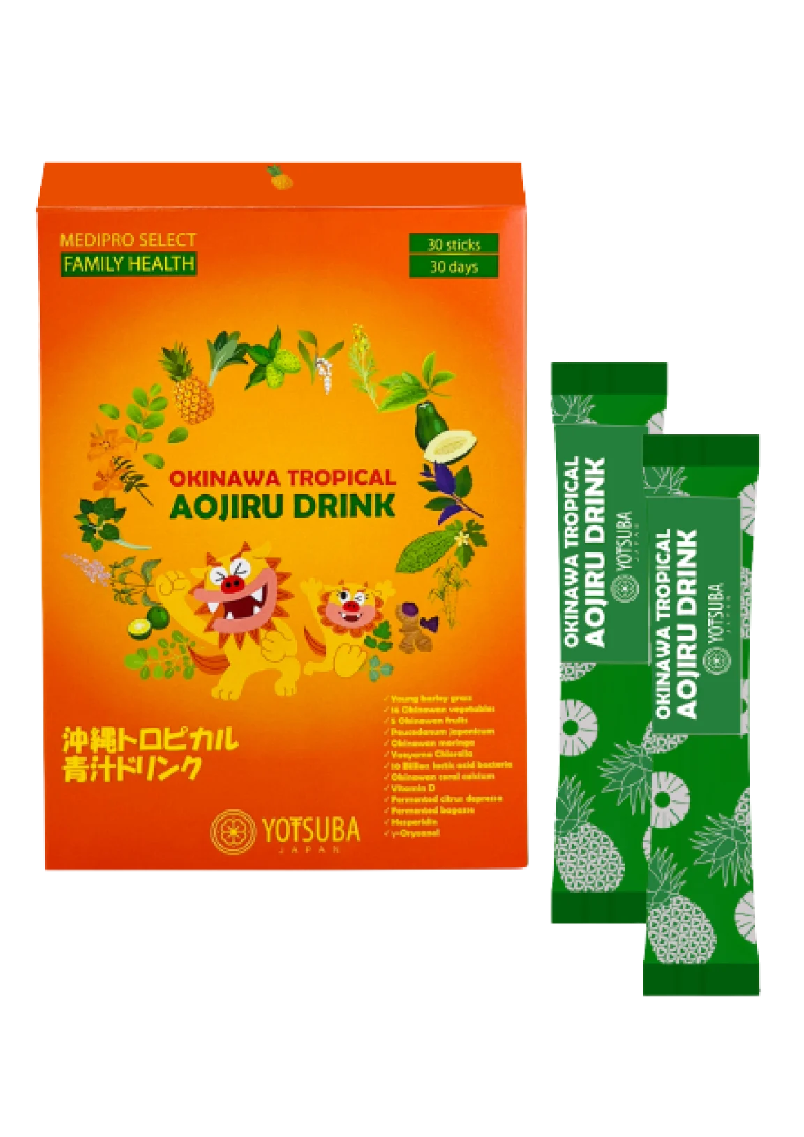 Youtsuba Okinawa Tropical Aojiru Drink — комплекс 30 стіків