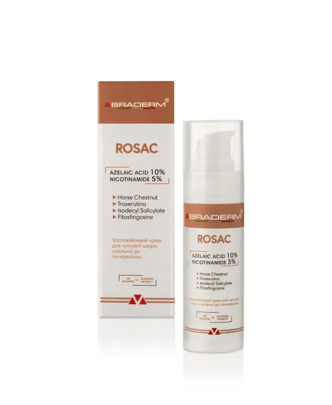 Braderm Rosac Cream — заспокійливий крем для чутливої шкіри 30 мл